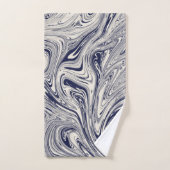 Elegant Blue en White Marble Bad Handdoek (Handdoek)