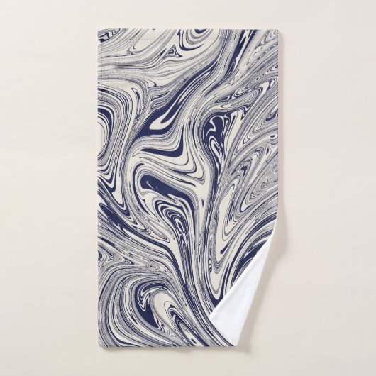 Elegant Blue en White Marble Bad Handdoek (Handdoek)