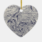 Elegant Blue en White Marble Keramisch Ornament (Voorkant)