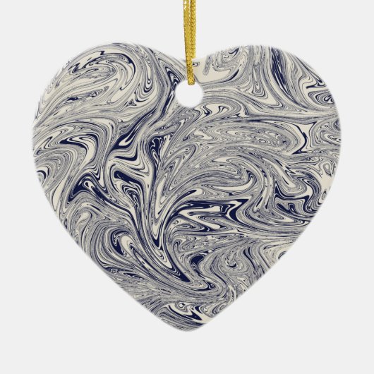 Elegant Blue en White Marble Keramisch Ornament (Voorkant)