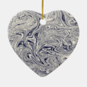 Elegant Blue en White Marble Keramisch Ornament (Achterkant)