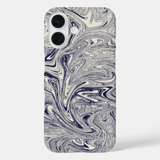 Elegant Blue en White Marble Swirl Case-Mate iPhone Case (Achterkant)
