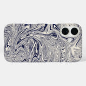 Elegant Blue en White Marble Swirl Case-Mate iPhone Case (Achterkant (horizontaal))