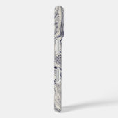 Elegant Blue en White Marble Swirl Case-Mate iPhone Case (Achterkant / Rechts)