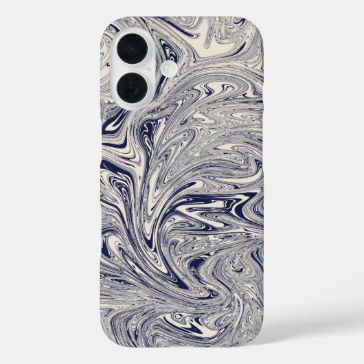 Elegant Blue en White Marble Swirl Case-Mate iPhone Case (Achterkant)