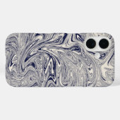Elegant Blue en White Marble Swirl Case-Mate iPhone Case (Achterkant (horizontaal))