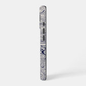 Elegant Blue en White Marble Swirl iPhone 16 Hoesje (Linkerkant)