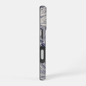 Elegant Blue en White Marble Swirl iPhone 16 Hoesje (Rechterkant)