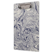 Elegant Blue en White Marble Swirl Klembord (Links)