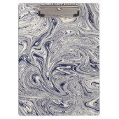 Elegant Blue en White Marble Swirl Klembord (Voorkant)