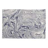 Elegant Blue en White Marble Swirl Kussensloop (Achterkant)
