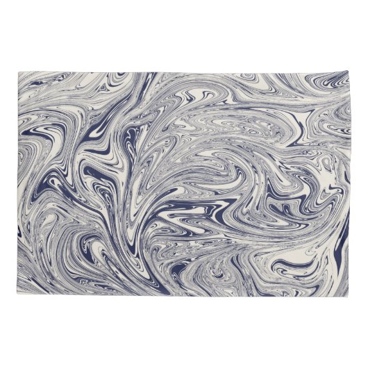 Elegant Blue en White Marble Swirl Kussensloop (Achterkant)