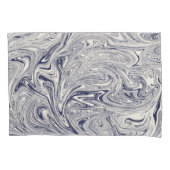 Elegant Blue en White Marble Swirl Kussensloop (Voorkant)