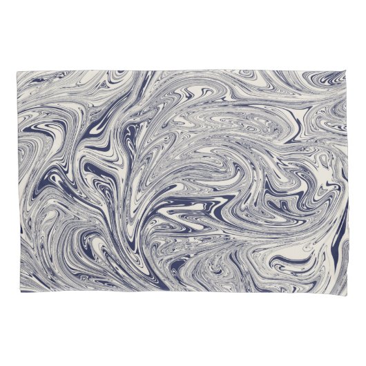 Elegant Blue en White Marble Swirl Kussensloop (Voorkant)