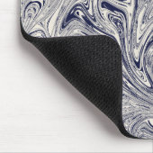 Elegant Blue en White Marble Swirl Muismat (Hoek)