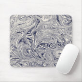 Elegant Blue en White Marble Swirl Muismat (Met muis)