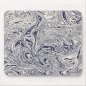 Elegant Blue en White Marble Swirl Muismat (Voorkant)