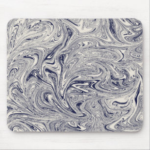 Elegant Blue en White Marble Swirl Muismat