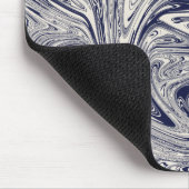 Elegant Blue en White Marble Swirl Muismat (Hoek)