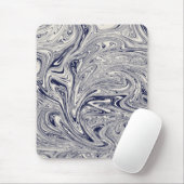 Elegant Blue en White Marble Swirl Muismat (Met muis)