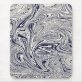 Elegant Blue en White Marble Swirl Muismat (Voorkant)