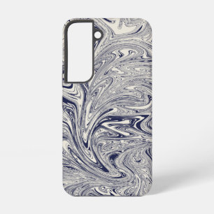 Elegant Blue en White Marble Swirl Samsung Galaxy Hoesje