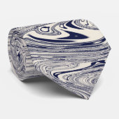 Elegant Blue en White Marble Swirl Stropdas (Opgerold)