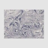 Elegant Blue en White Marble Swirl Tissuepapier (Voorkant)
