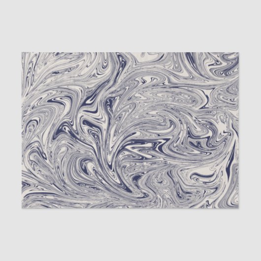 Elegant Blue en White Marble Swirl Tissuepapier (Voorkant)