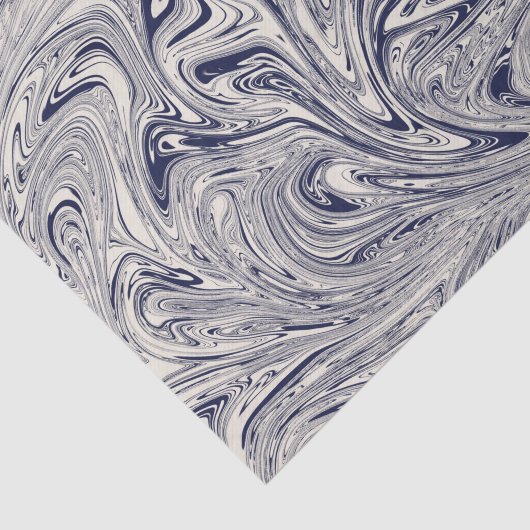 Elegant Blue en White Marble Swirl Tissuepapier (Detail)