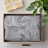 Elegant Blue en White Marble Swirl Tissuepapier (Geschenk)