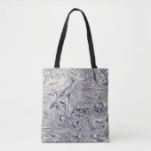 Elegant Blue en White Marble Swirl Tote Bag (Voorkant)