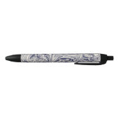 Elegant Blue en White Marble Swirl Zwarte Inkt Pen (Bodem)