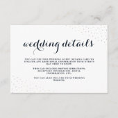 Elegant Blue en White met Stippen Weddenschappen D Informatiekaartje (Voorkant)