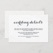 Elegant Blue en White met Stippen Weddenschappen D Informatiekaartje (Voorkant / Achterkant)
