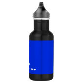 Elegant Blue en White Monogram Initiaal Waterfles (Rechts)