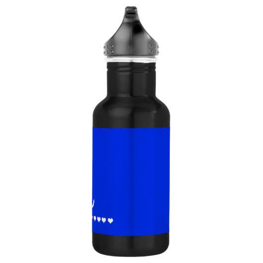 Elegant Blue en White Monogram Initiaal Waterfles (Rechts)