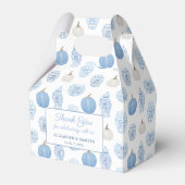 Elegant Blue en White Pumpkins Weduwen Shower Bedankdoosjes (Voorkant Zijde)