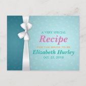 Elegant Blue en White Ribbon Vrijgezellenfeest Rec Uitnodiging Briefkaart (Voorkant)