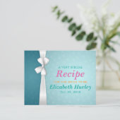 Elegant Blue en White Ribbon Vrijgezellenfeest Rec Uitnodiging Briefkaart (Staand voorkant)