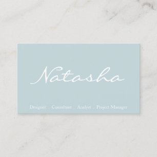 Elegant Blue en White Script Font Visitekaartje