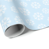 Elegant Blue en White Snowflake Cadeaupapier (Rol Hoek)