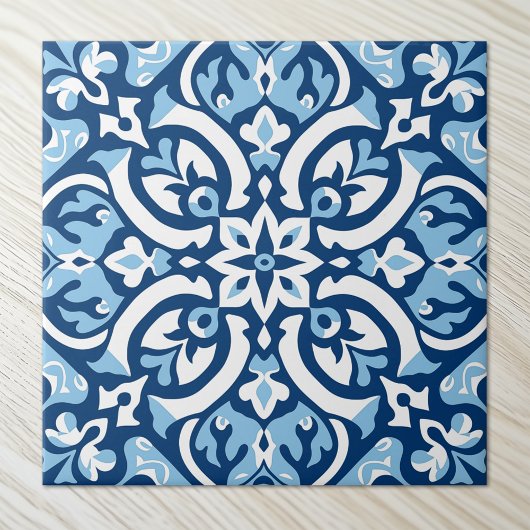 Elegant Blue en White Tegeltje