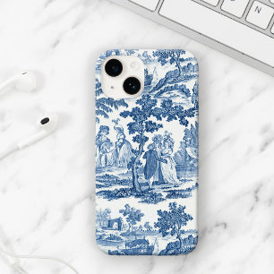 Elegant Blue en White Vintage French Toile iPhone 12 Hoesje
