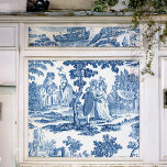 Elegant Blue en White Vintage French Toile Tissuepapier<br><div class="desc">Het  historische 18e-eeuwse Franse blauwe en witte toile de jouy-ontwerp,  dat dames en heren in elegante tijdjurken onder bomen,  een meer en klassieke steenruïnes bevat.</div>