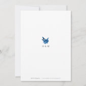 Elegant blue en white waterverf floral bruiloft kaart (Achterkant)