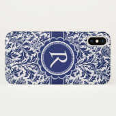 Elegant Blue en White William Morris Floral Case-Mate iPhone Case (Achterkant (horizontaal))