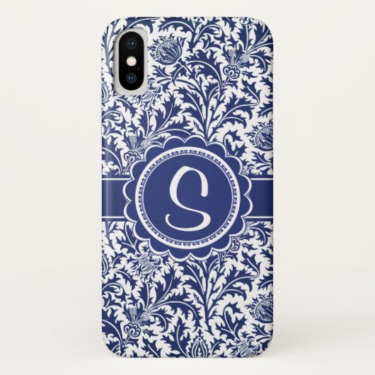 Elegant Blue en White William Morris Floral Case-Mate iPhone Case (Achterkant)