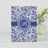 Elegant Blue en White William Morris Floral Kaart (Staand voorkant)