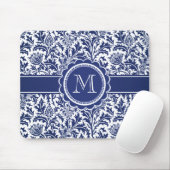 Elegant Blue en White William Morris Floral Muismat (Met muis)